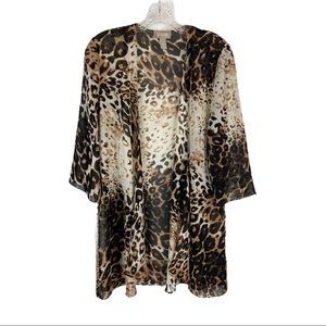 CHICO'S Animal Print Kimono Leopard Print Top